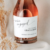 エレガントミニマル婚約パーティだ婚約した スパークリングワインラベル