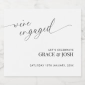 エレガントミニマル婚約パーティだ婚約した スパークリングワインラベル (シングルラベル)