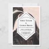 エレガントミニマル幾何結婚色 招待状 (正面)
