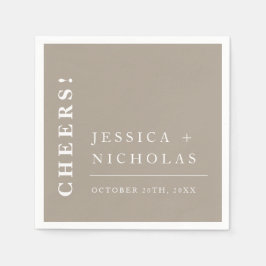 エレガントミニマル応援オリーブモダング結婚レイ スタンダードカクテルナプキン