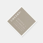 エレガントミニマル応援オリーブモダング結婚レイ スタンダードカクテルナプキン (角)