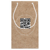 エレガントミニマル感謝していは、ビジネスqrコードkraft スモールペーパーバッグ (裏面)