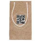 エレガントミニマル感謝していは、ビジネスqrコードkraft スモールペーパーバッグ (正面)
