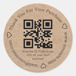エレガントミニマル感謝していは、ビジネスqrコードkraft ラウンドシール