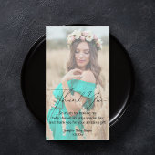 エレガントミニマル感謝していは、赤ちゃんシャワー写真シック ノートカード