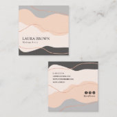 エレガントミニマル抽象芸術バラ金ゴールドグリッター構成  スクエア名刺 (正面/裏面)