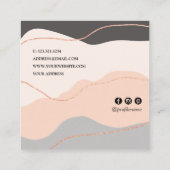 エレガントミニマル抽象芸術バラ金ゴールドグリッター構成  スクエア名刺 (裏面)