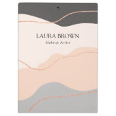 エレガントミニマル抽象芸術バラ金ゴールドグリッター クリップボード (裏面)