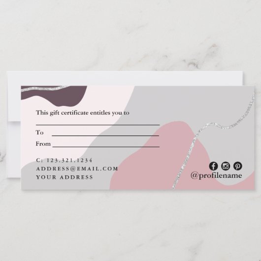 エレガントミニマル抽象芸術銀グリッター (裏面)