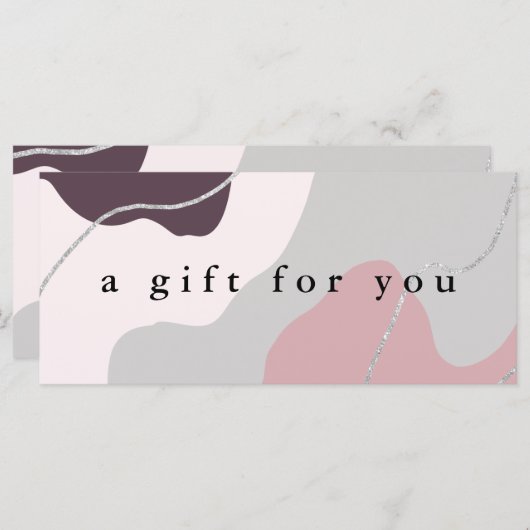 エレガントミニマル抽象芸術銀グリッター (正面/裏面)