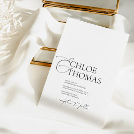 エレガントミニマル書ホワクラシックイ結婚ト 招待状