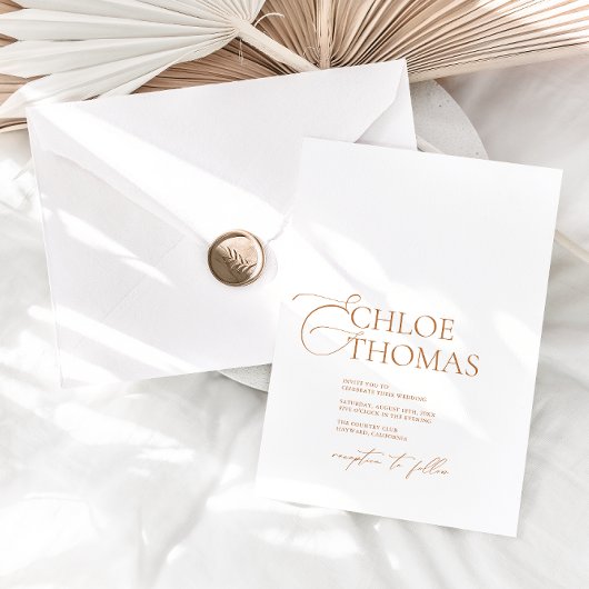 エレガントミニマル書ホワクラシックイ結婚ト 招待状