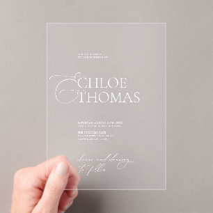 エレガントミニマル書結婚道 アクリル招待状