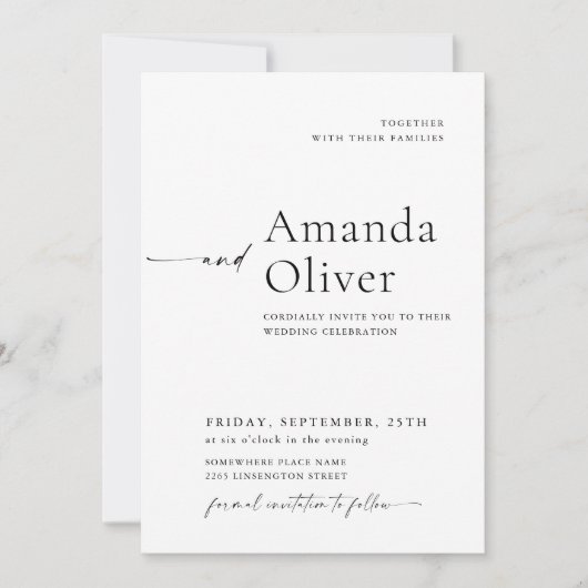 エレガントミニマル書結婚道 招待状 (正面)