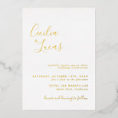 エレガントミニマル書結婚道 箔招待状 (正面)