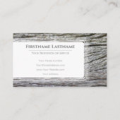 エレガントミニマル木目の白い枠 名刺 (裏面)