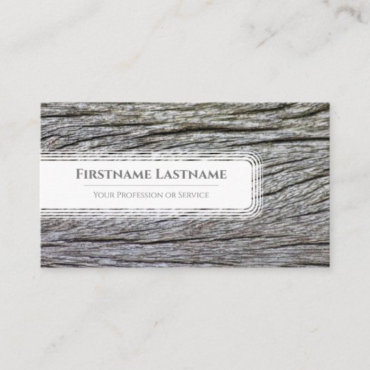 エレガントミニマル木目の白い枠 名刺 (正面)