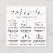 エレガントミニマル気にCakesicles指示カード スクエア名刺 (正面)