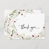 エレガントミニマル水色 サンキューカード (正面/裏面)