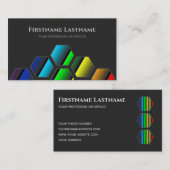 エレガントミニマル濃灰色の虹彩六色b 名刺 (正面/裏面)