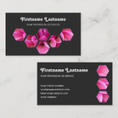 エレガントミニマル灰色の六角に咲く 名刺 (正面/裏面)