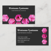 エレガントミニマル灰色の六角に咲く 名刺 (正面/裏面)