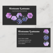 エレガントミニマル灰色の六角に咲く 名刺 (正面/裏面)