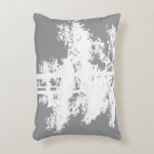 エレガントミニマル灰色の白い木のシルエット アクセントクッション (正面(垂直))