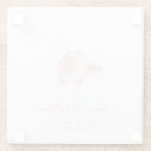 エレガントミニマル牡丹結婚の花 ガラスコースター (裏面)