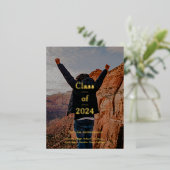 エレガントミニマル発表 箔招待状ポストカード (立ち正面)