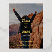 エレガントミニマル発表 箔招待状ポストカード (正面)