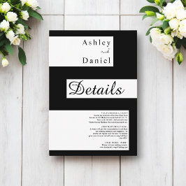 エレガントミニマル白モダン結婚の エンクロージャーカード