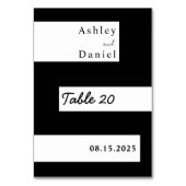 エレガントミニマル白モダン結婚の テーブルナンバー (裏面)