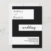 エレガントミニマル白モダン結婚の 招待状 (正面)