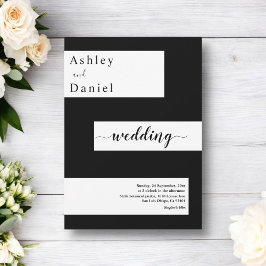 エレガントミニマル白モダン結婚の 招待状