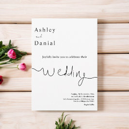 エレガントミニマル白モダン結婚の 招待状