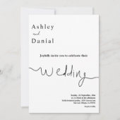 エレガントミニマル白モダン結婚の 招待状 (正面)