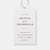 エレガントミニマル白結婚の ギフトタグ (正面)