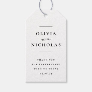 エレガントミニマル白結婚の ギフトタグ
