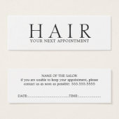 エレガントミニマル白黒ヘアアポイントメント (正面&裏面)