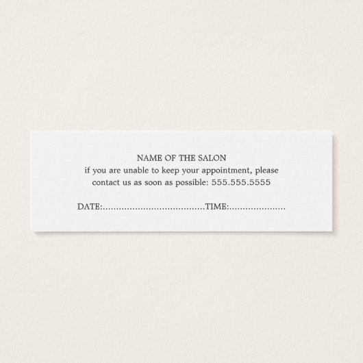 エレガントミニマル白黒ヘアアポイントメント (裏面)