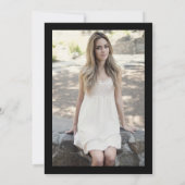 エレガントミニマル白黒写真Sweet 16 招待状 (裏面)