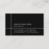 エレガントミニマル白黒平滑 名刺 (正面)