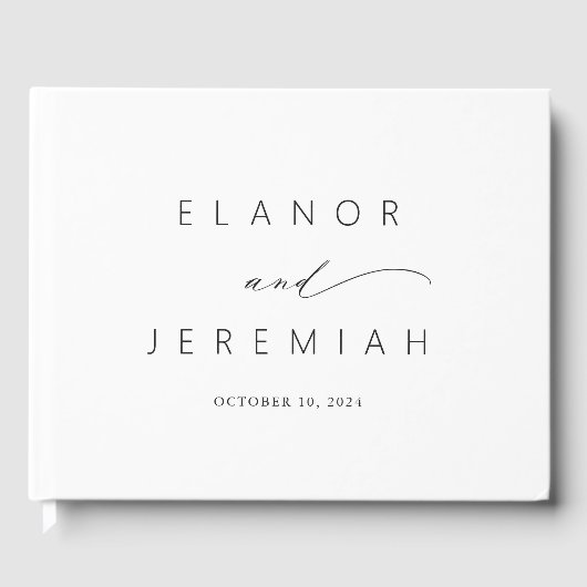 エレガントミニマル白黒結婚書道 ゲストブック (正面)