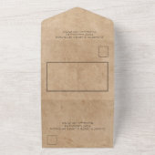 エレガントミニマル素朴ヴィンテージ結婚s オールインワン招待状 (外側)