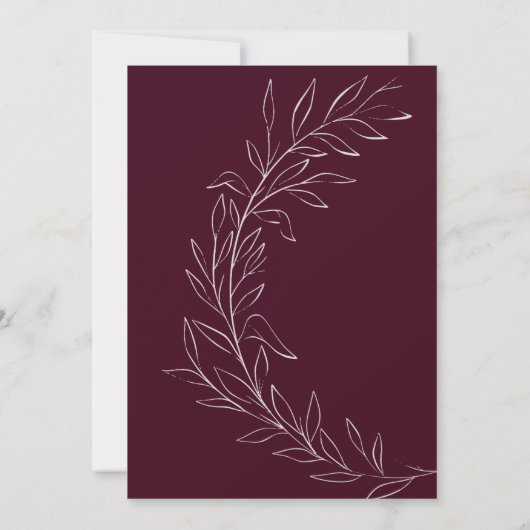 エレガントミニマル結婚スクリプト 招待状 (裏面)