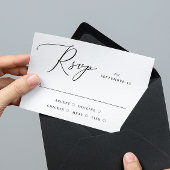 エレガントミニマル結婚スクリプト | 食事の選択 出欠カード