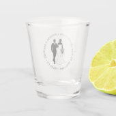 エレガントミニマル結婚タイポグラフィ対モダン対 ショットグラス (裏面)