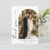 エレガントミニマル結婚リストの手書き サンキューカード (スタンド正面)