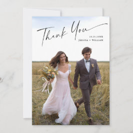 エレガントミニマル結婚リストの手書き サンキューカード